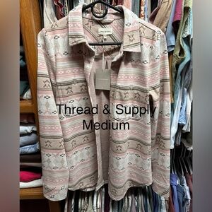 Thread & Supply Women's Pink and Cream Aztec Jacket